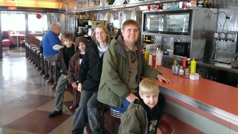 Harvey Famiily Visits the Tin Goose Diner