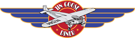 Tin Goose Diner logo with wings